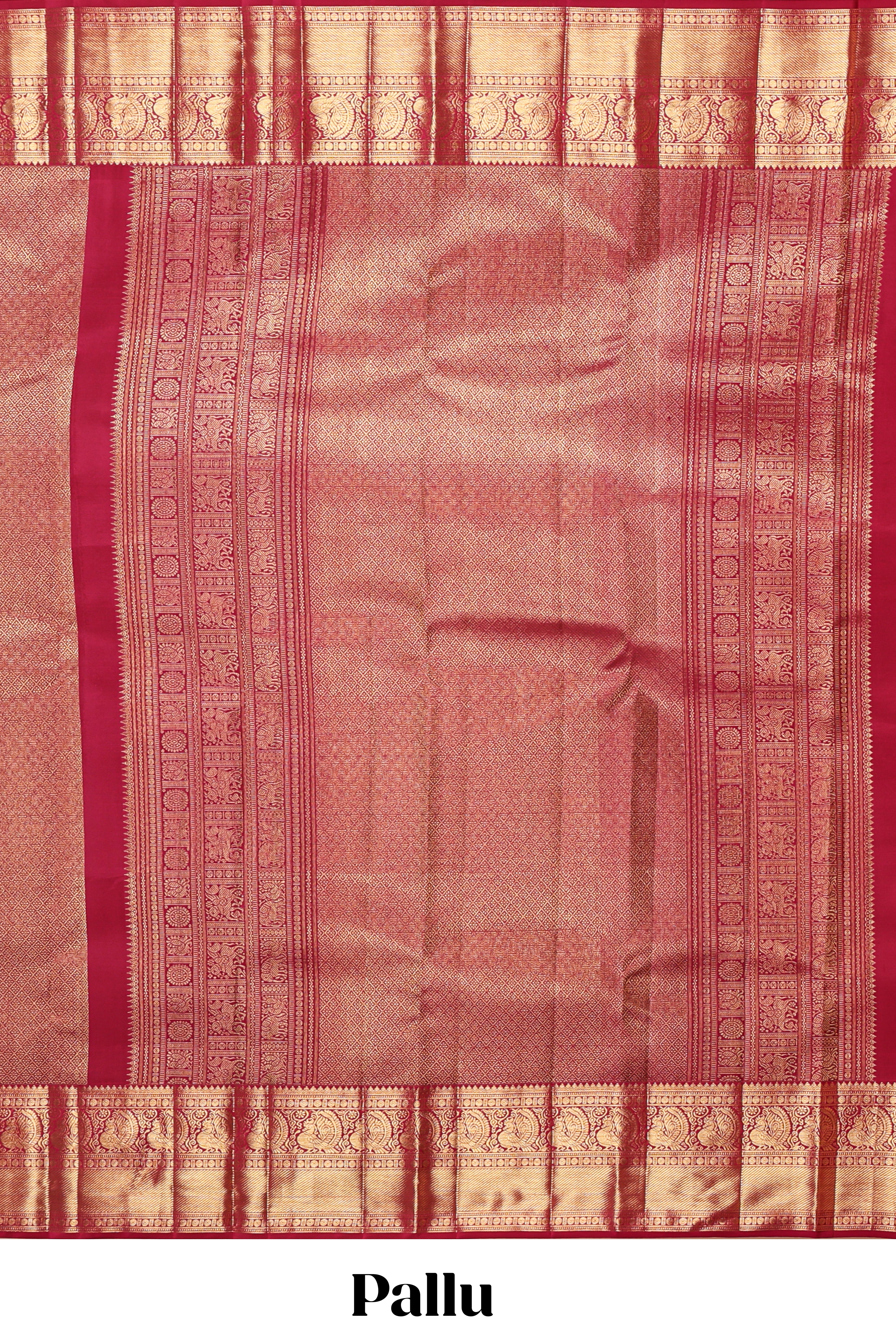 Rani pink geometric zari motifs design swayamvara pattu saree with self zari border and matching blouse