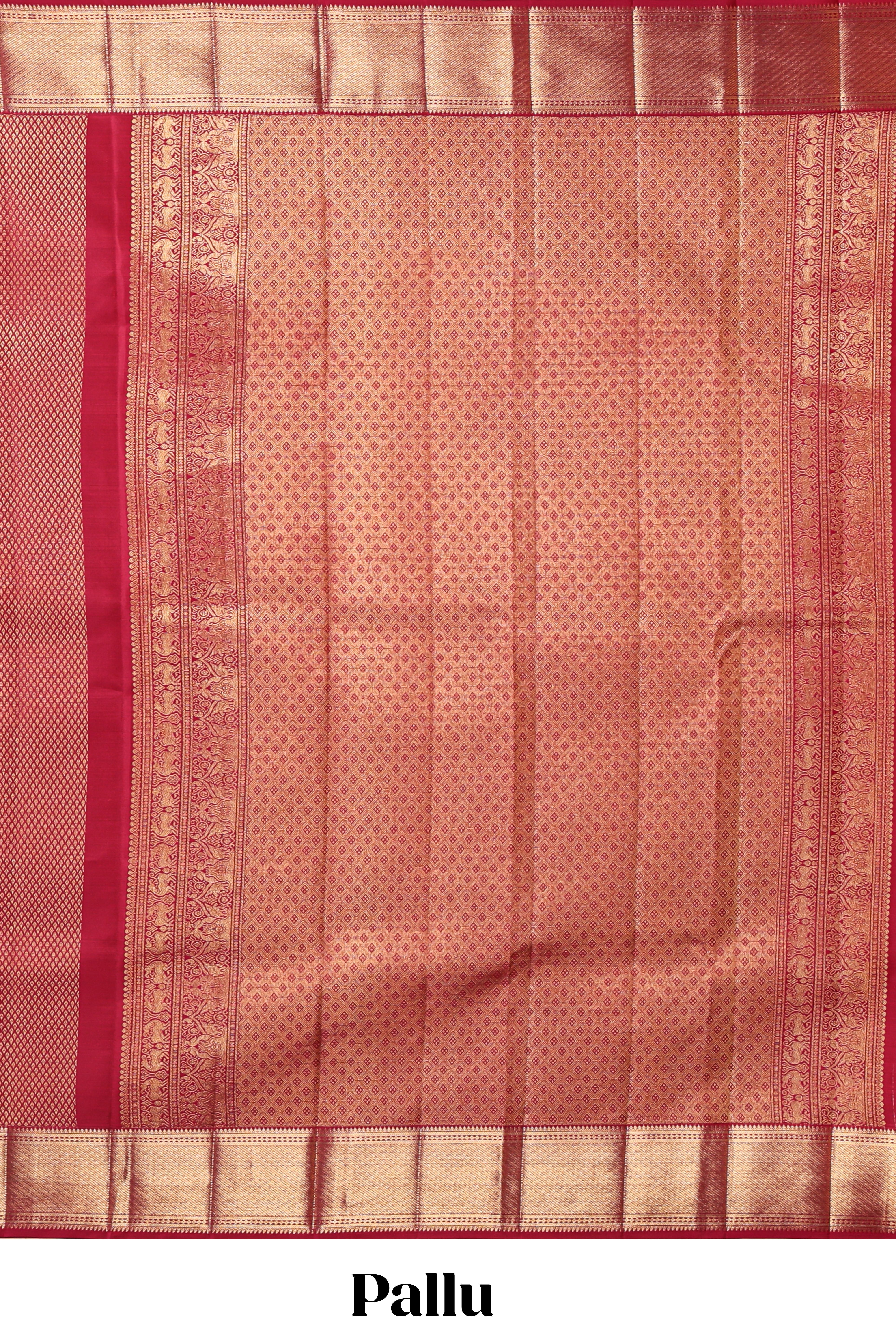 Maroon geometric zari design swayamvara pattu saree with self zari border and matching blouse