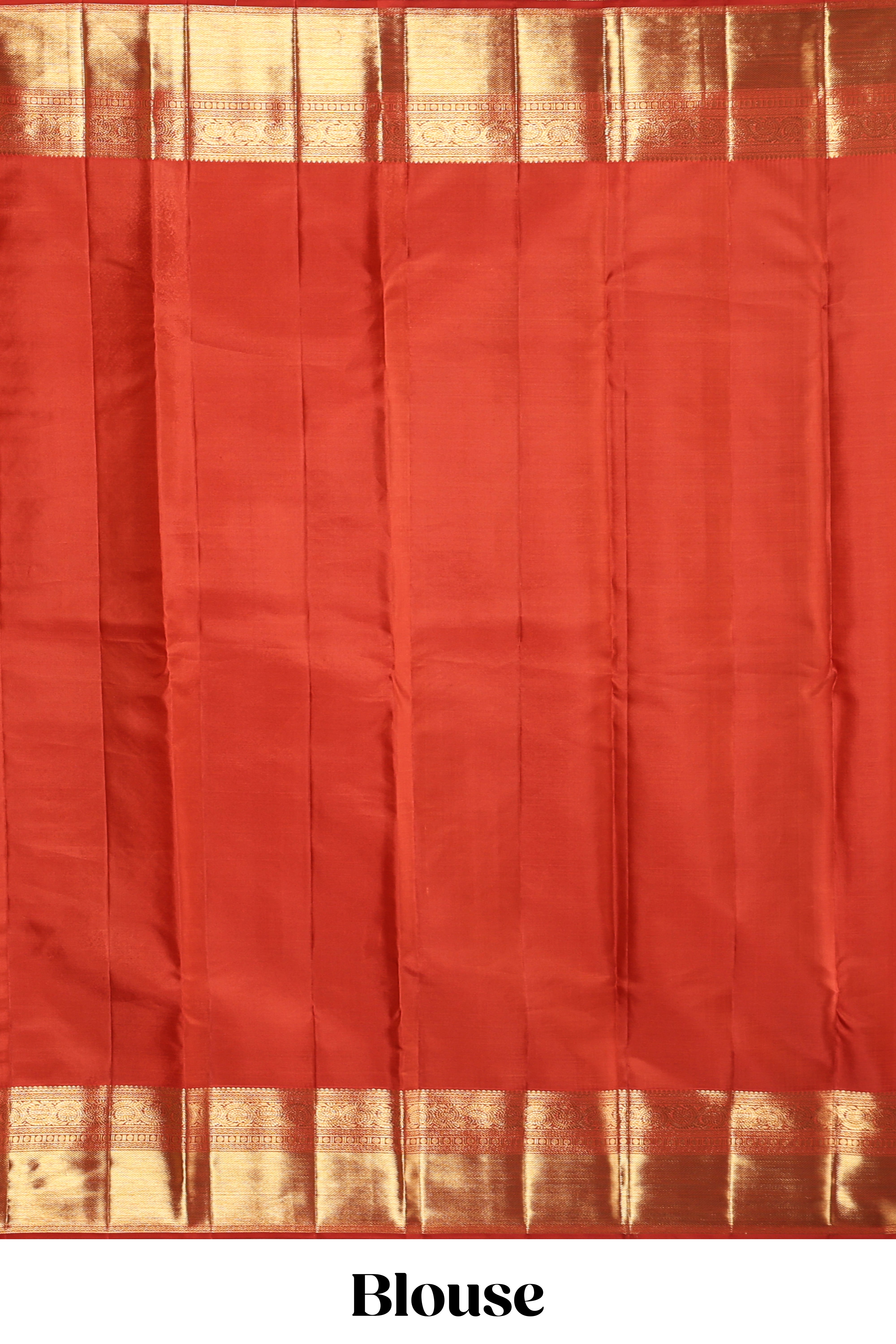 Rust red unique zari design swayamvara pattu saree with self zari border and matching blouse