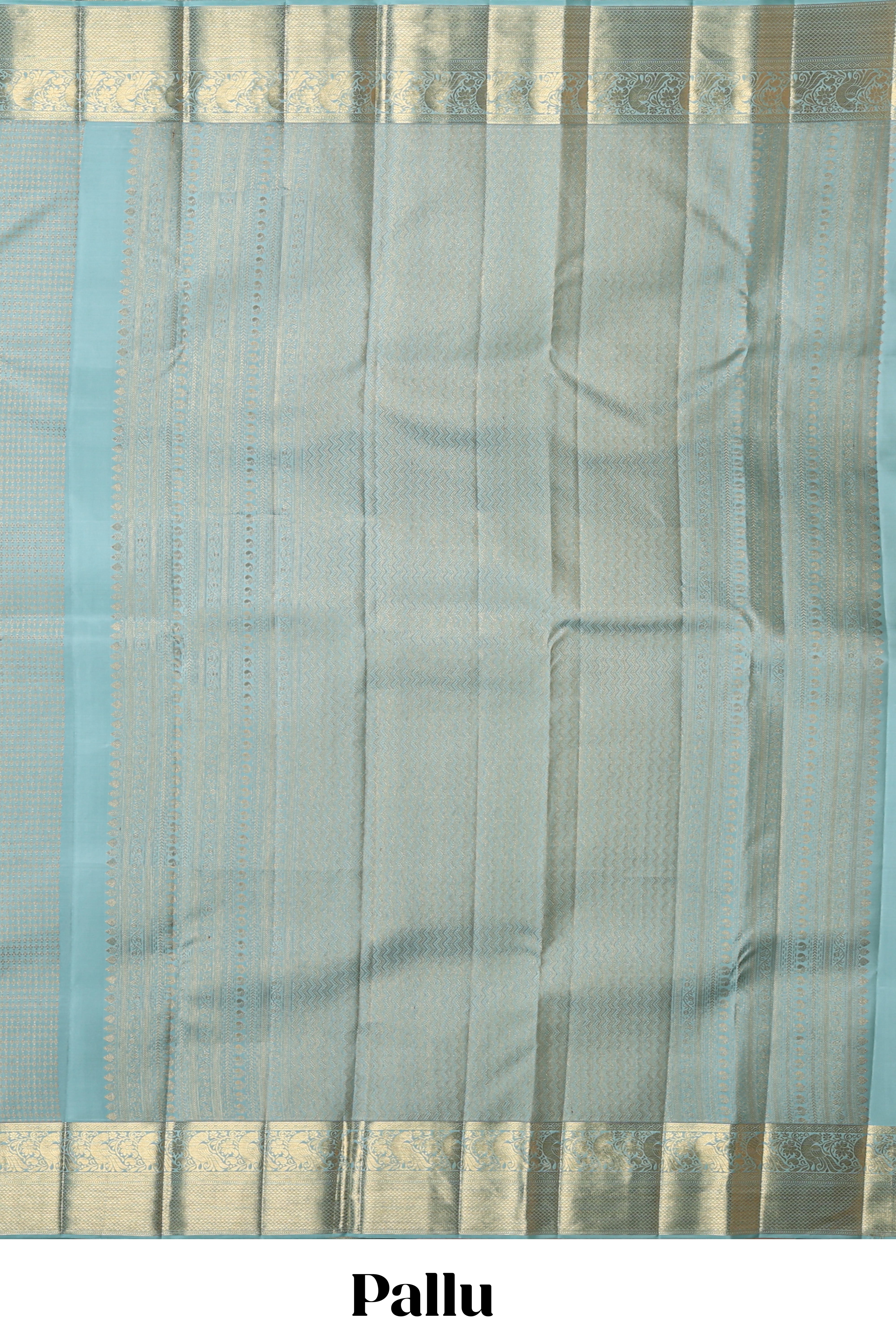 Blue zari design swayamvara pattu saree with self zari border and matching blouse
