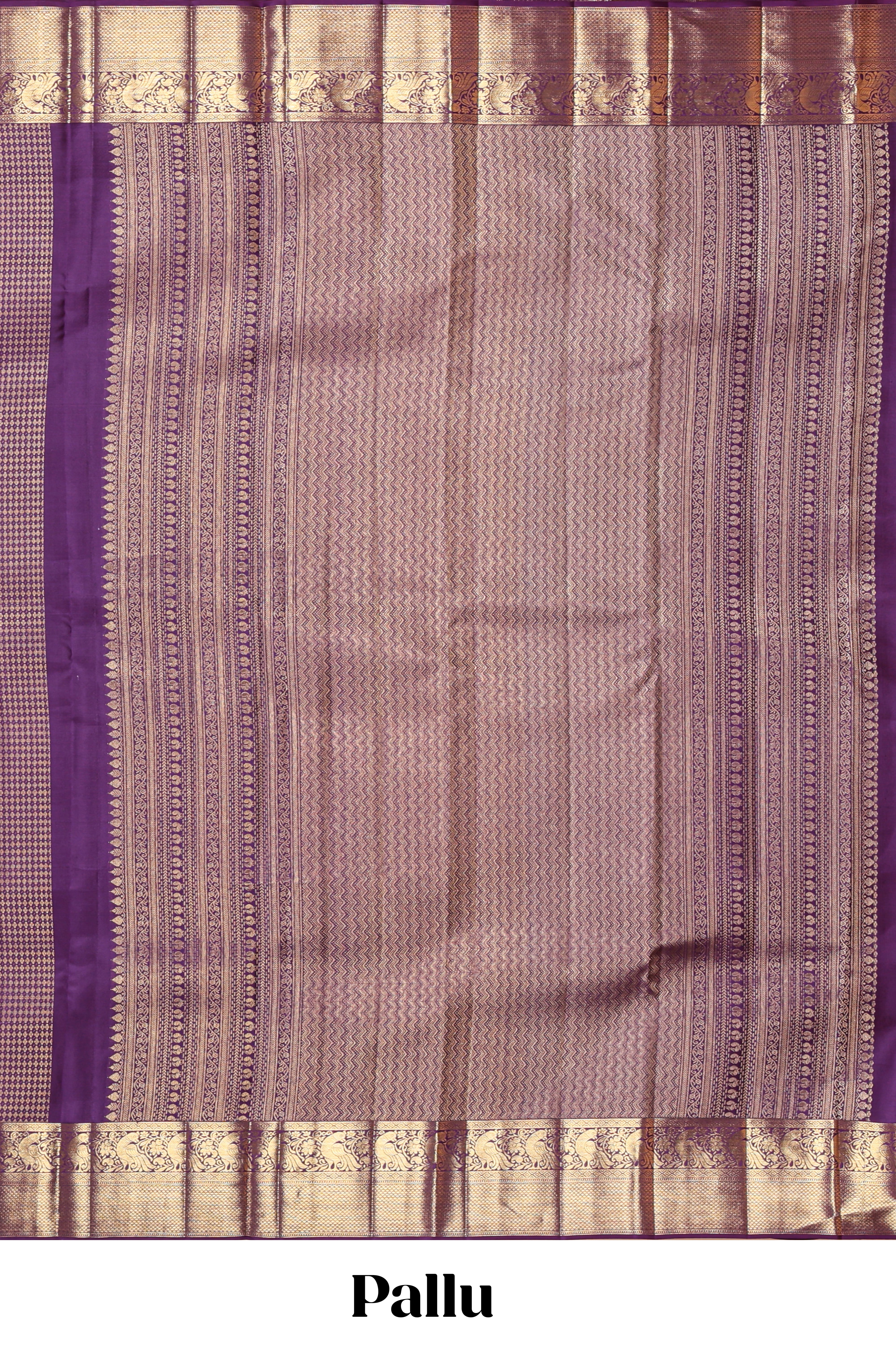 Violet zari design swayamvara pattu saree with self zari border and matching blouse