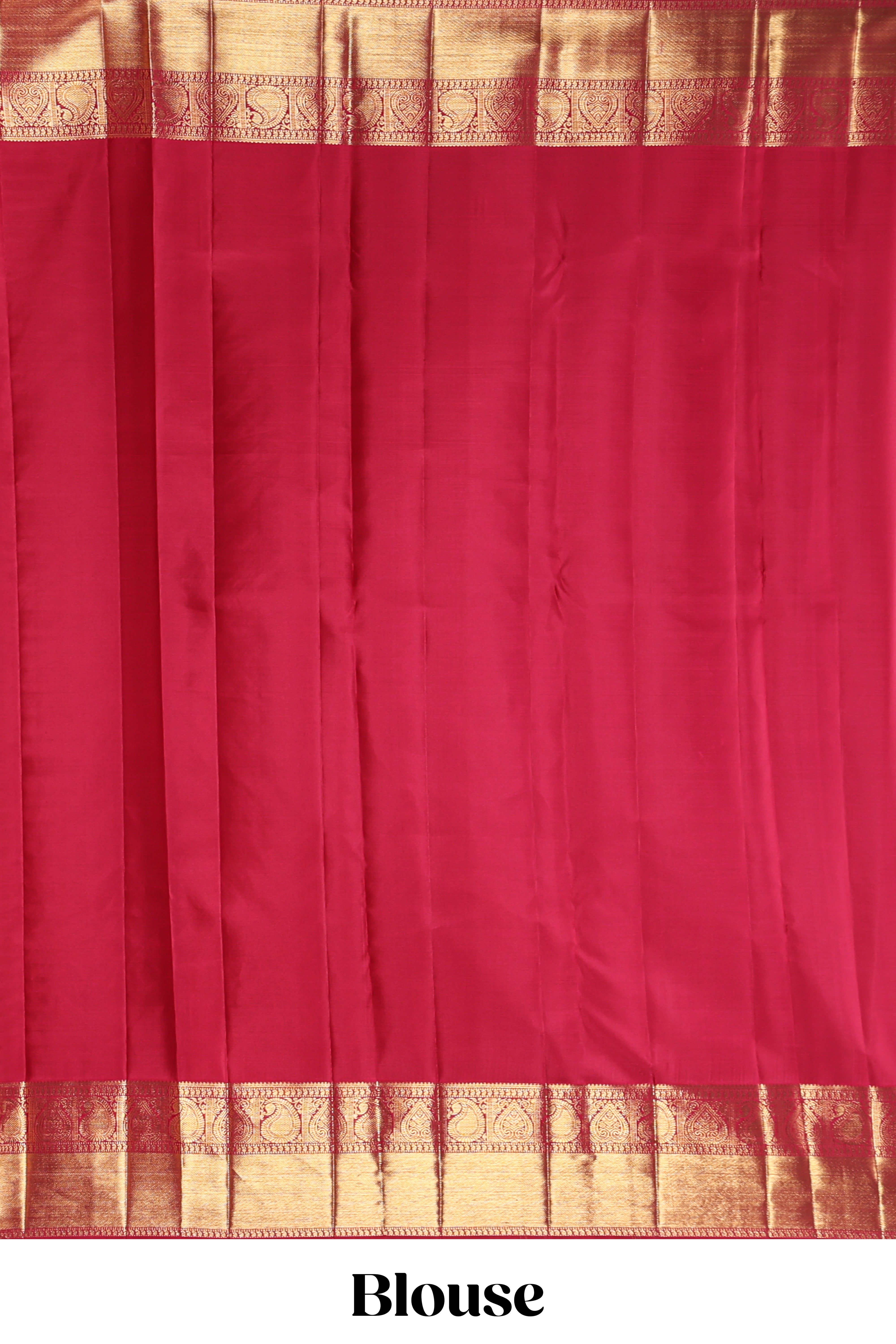 Red unique zari design swayamvara pattu saree with self zari border and matching blouse