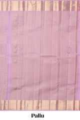 Lavender unique zari design swayamvara pattu saree with self zari border and matching blouse