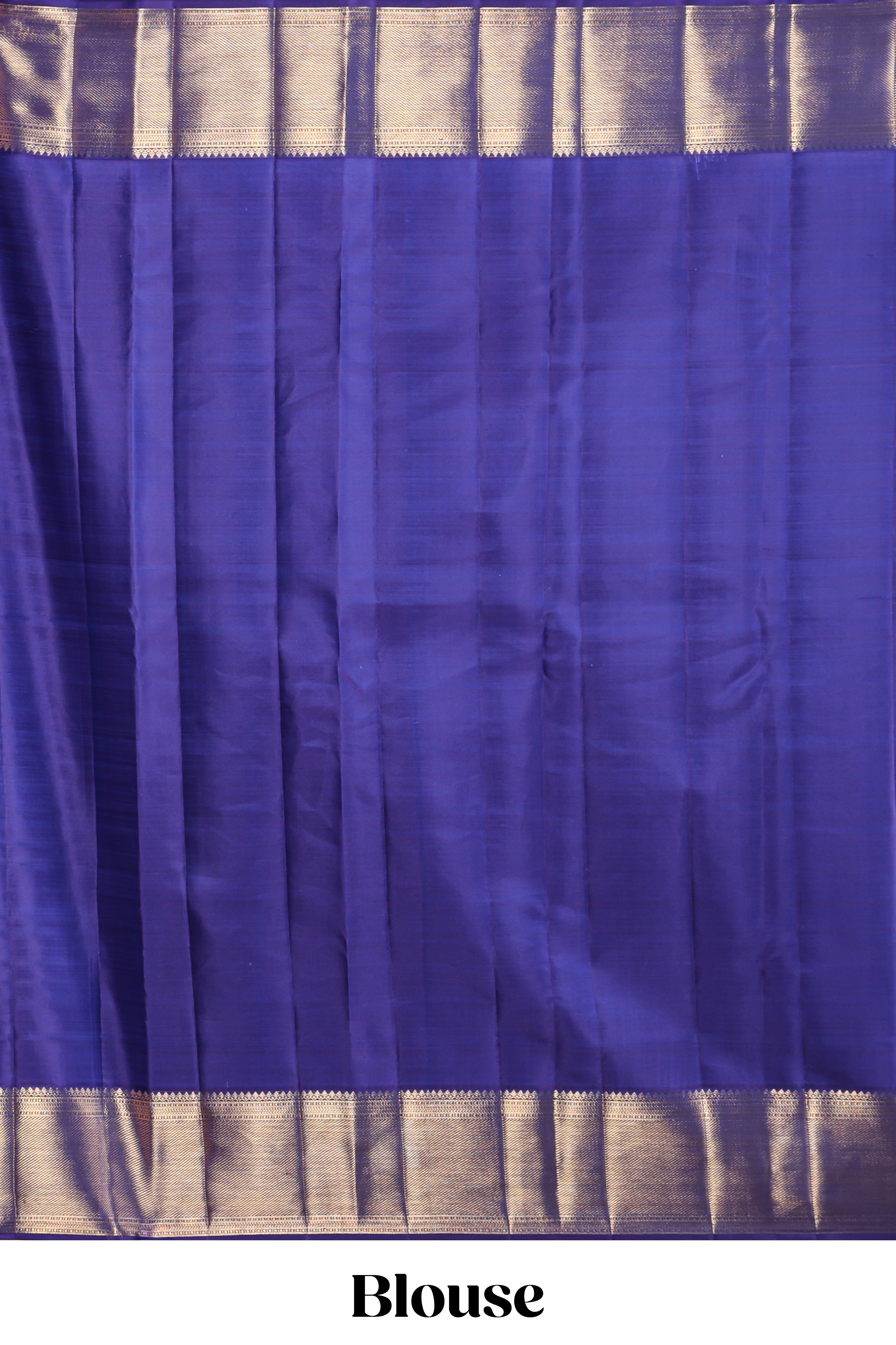 Blue bird zari design swayamvara pattu saree with self zari border and matching blouse