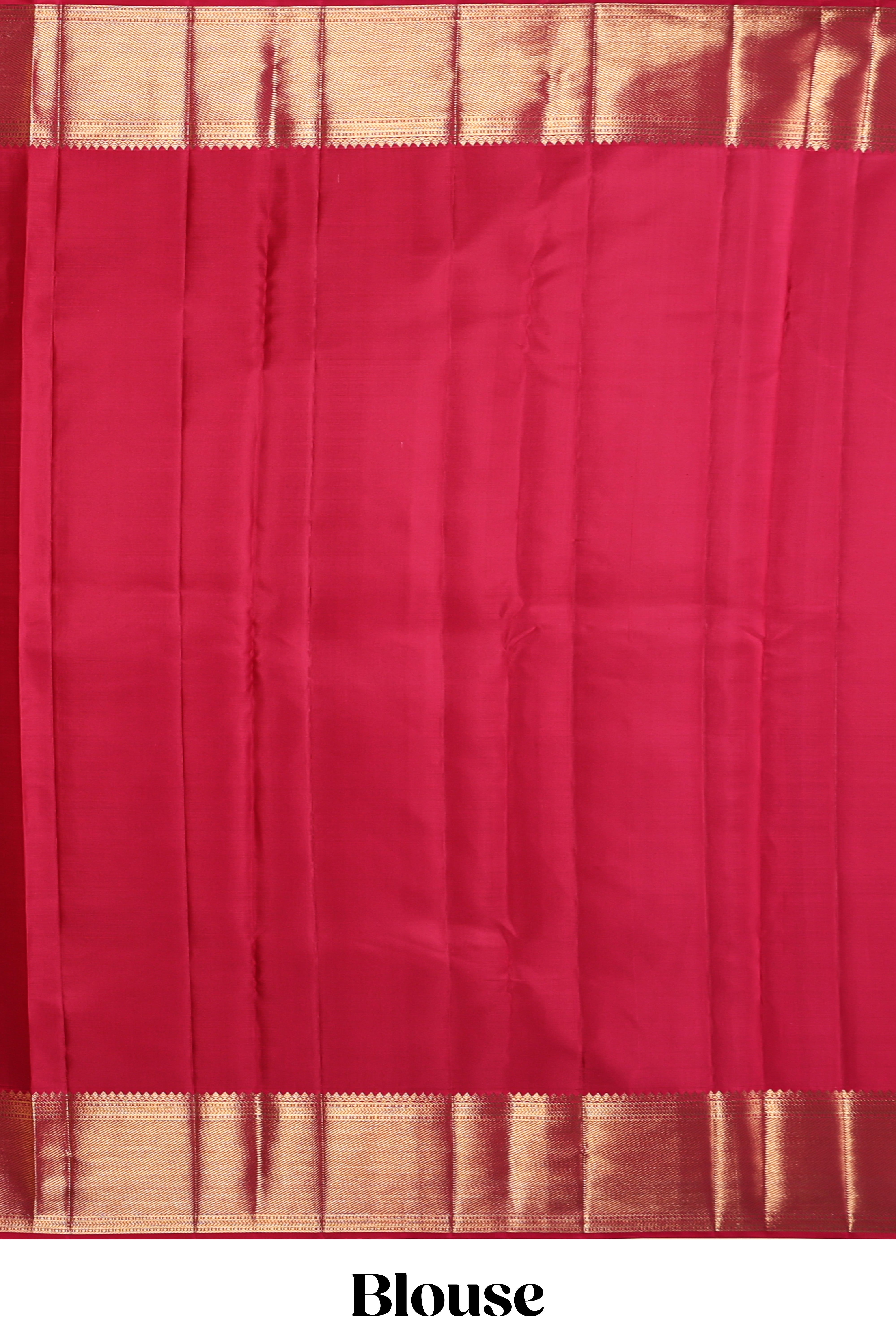Rani pink unique zari design swayamvara pattu saree with self zari border and matching blouse