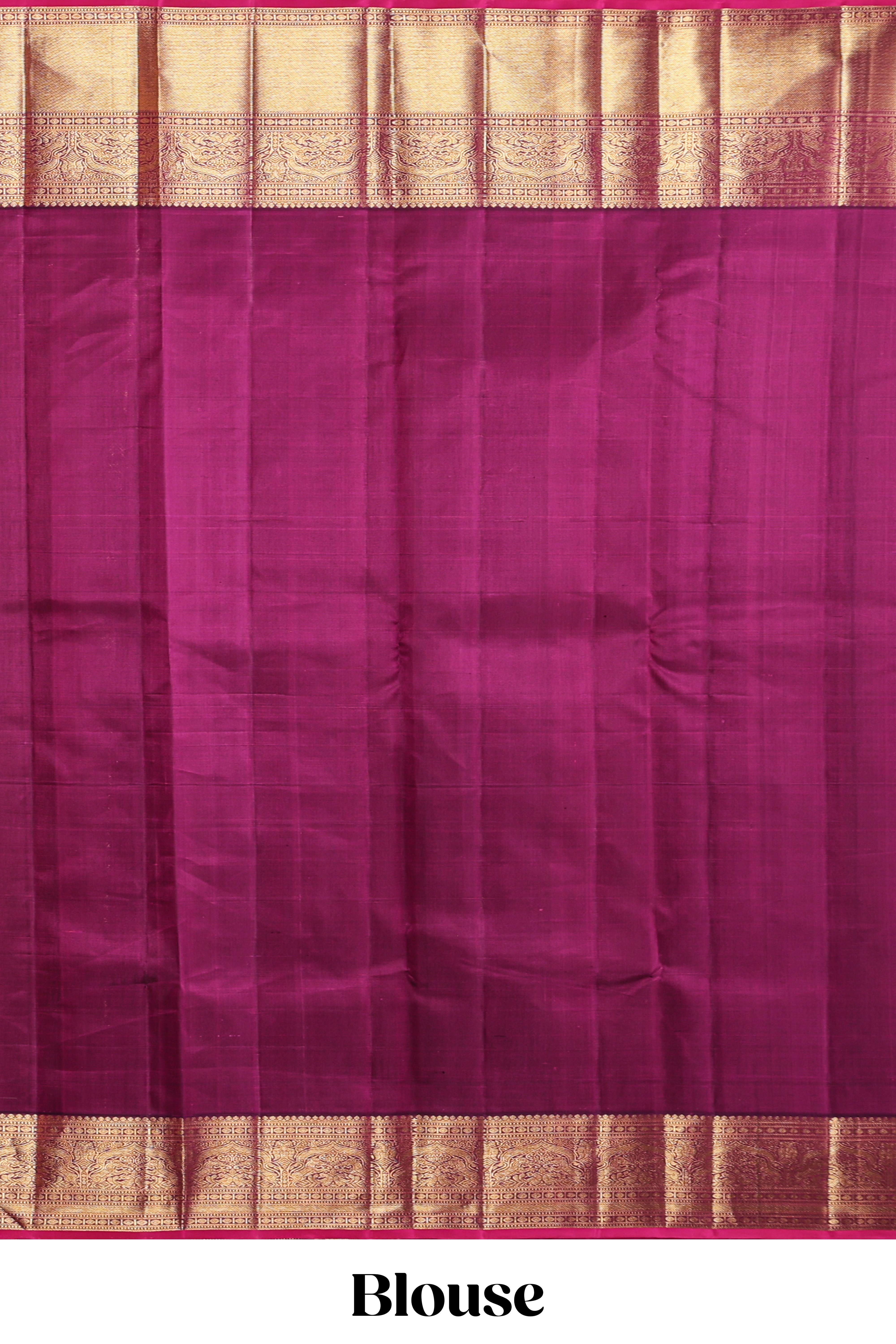 Green checked zari motifs design swayamvara pattu saree with contrast zari border and blouse