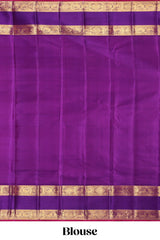Multicolor checked motifs zari design swayamvara pattu saree with contrast zari border and blouse