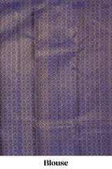 Borderless blue floral designed swayamvara pattu saree withcontrast zari pallu and blouse