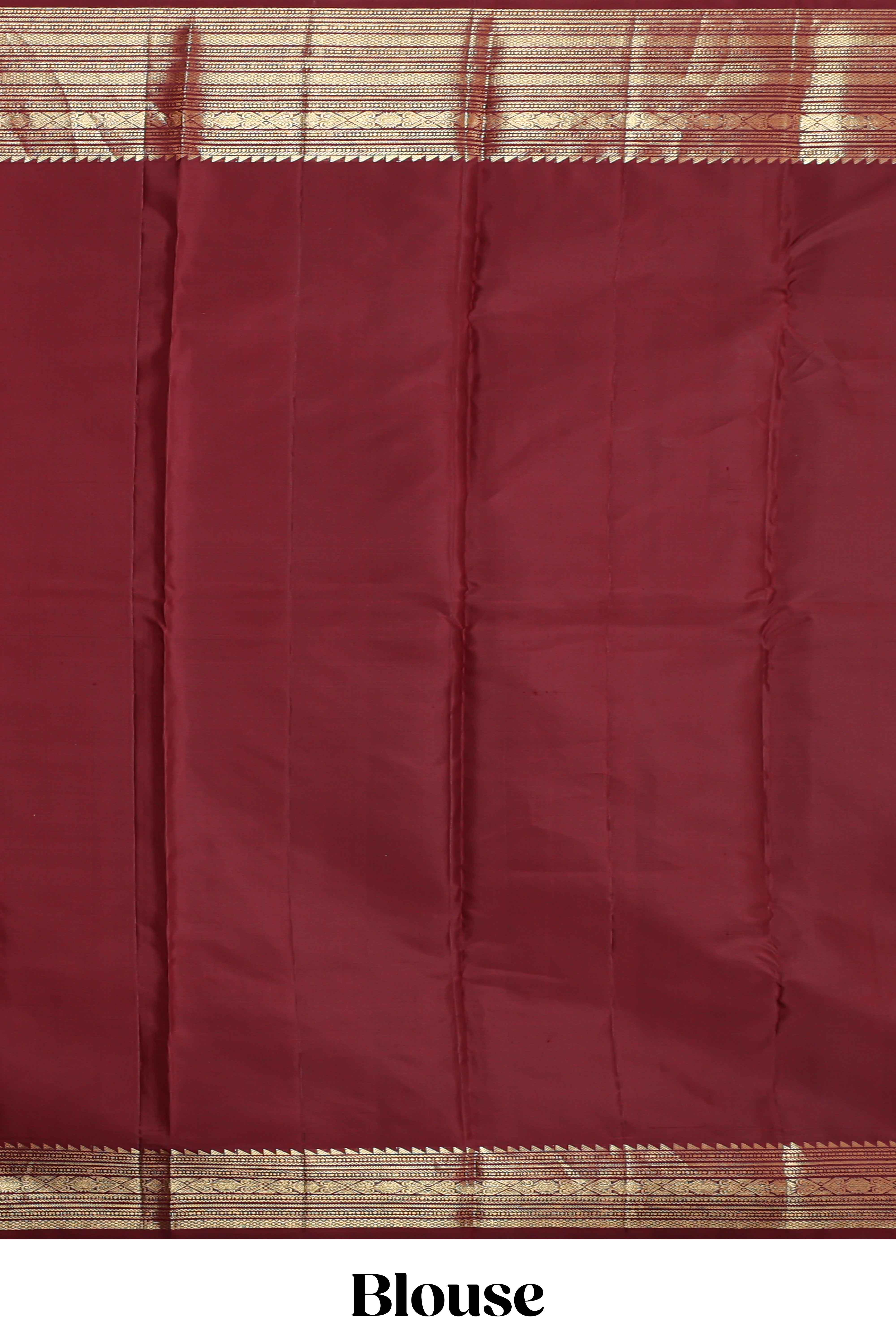 Red striped swayamvara pattu saree withself zari border and matching blouse