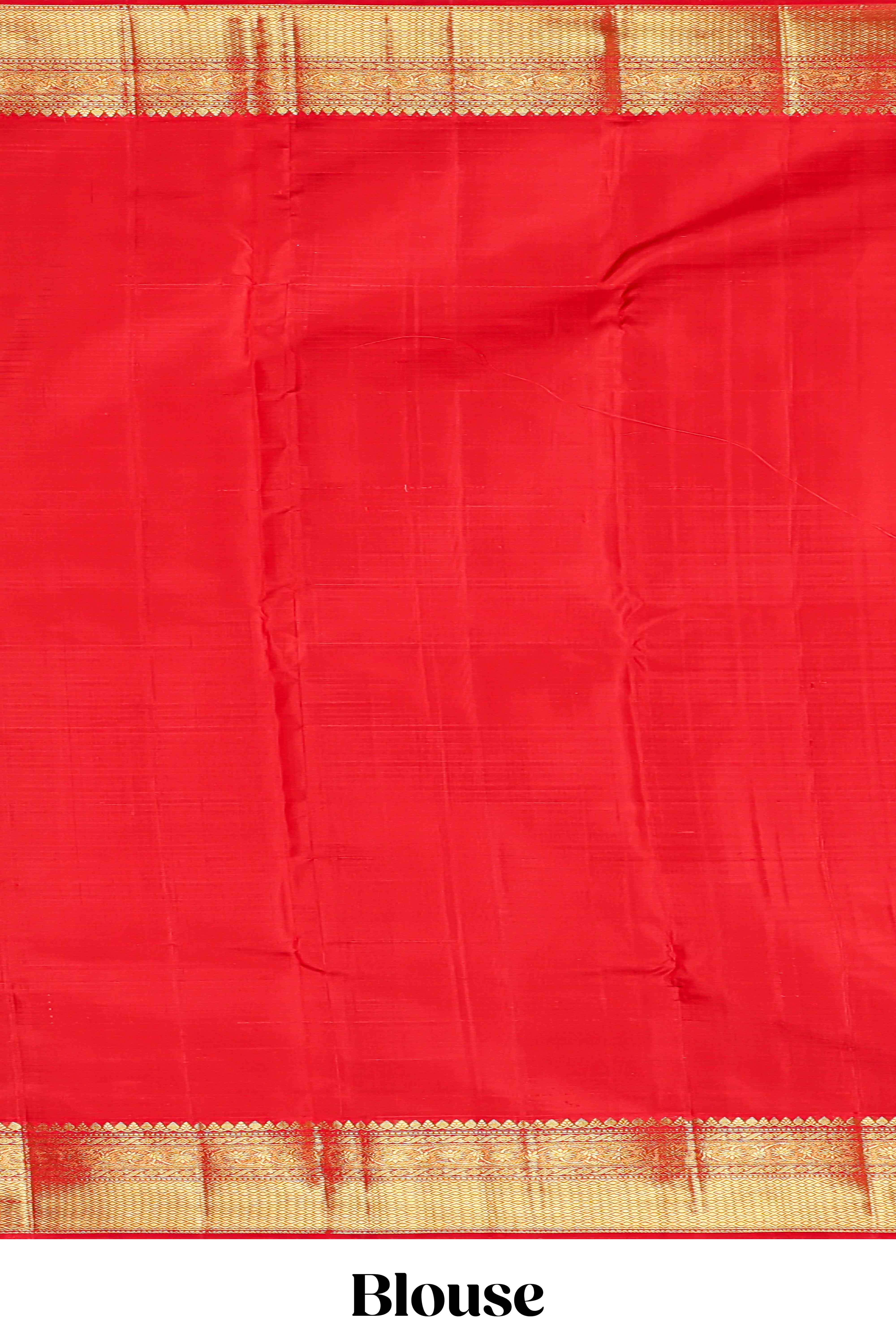 Cream with warm-toned checked swayamvara pattu saree with contrast zari border and pallu along with plain blouse
