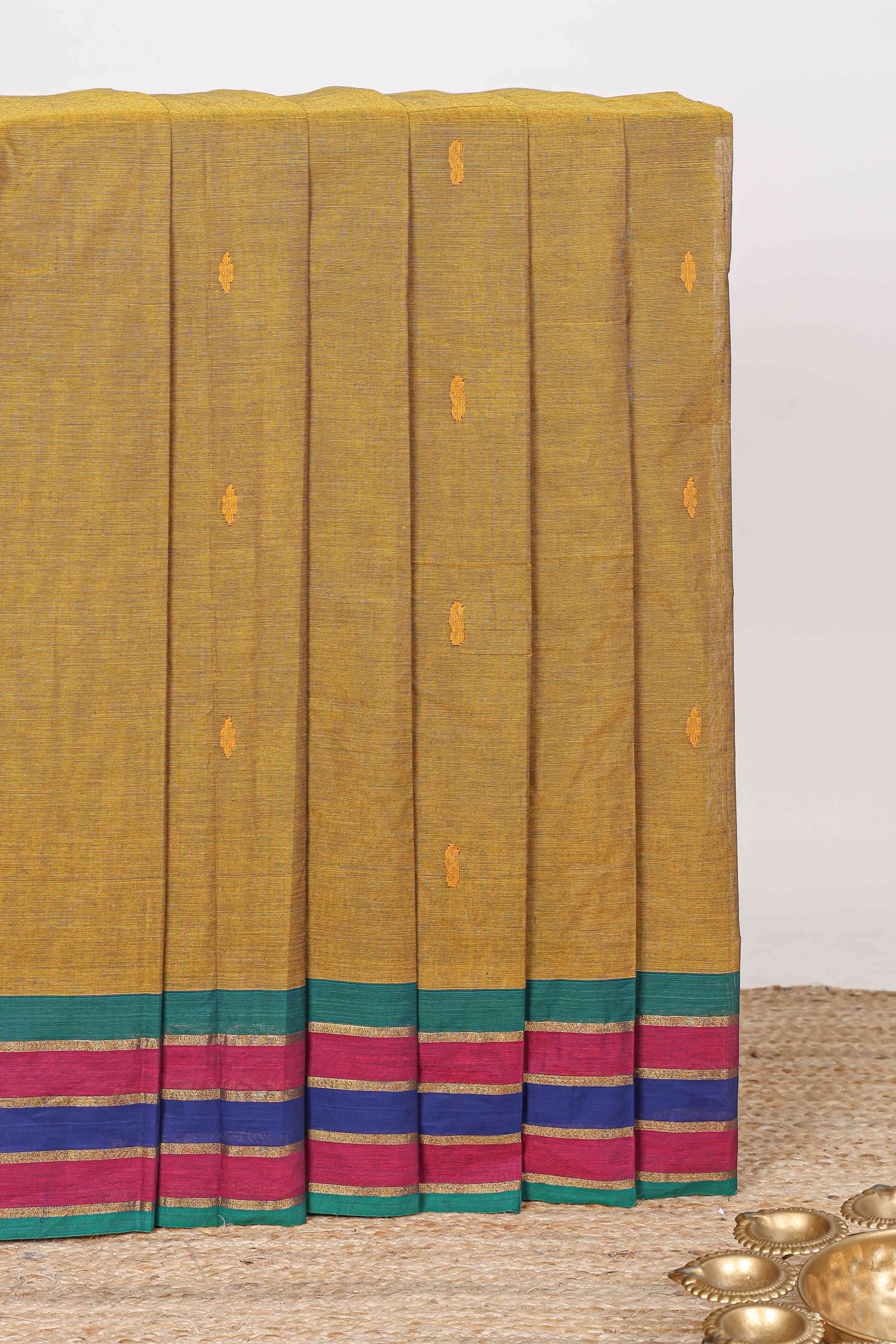 Sandal butta chettinad cotton saree