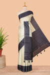 Sandal printed tussar silk