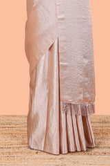 Sandal satin crepe elegant drape saree