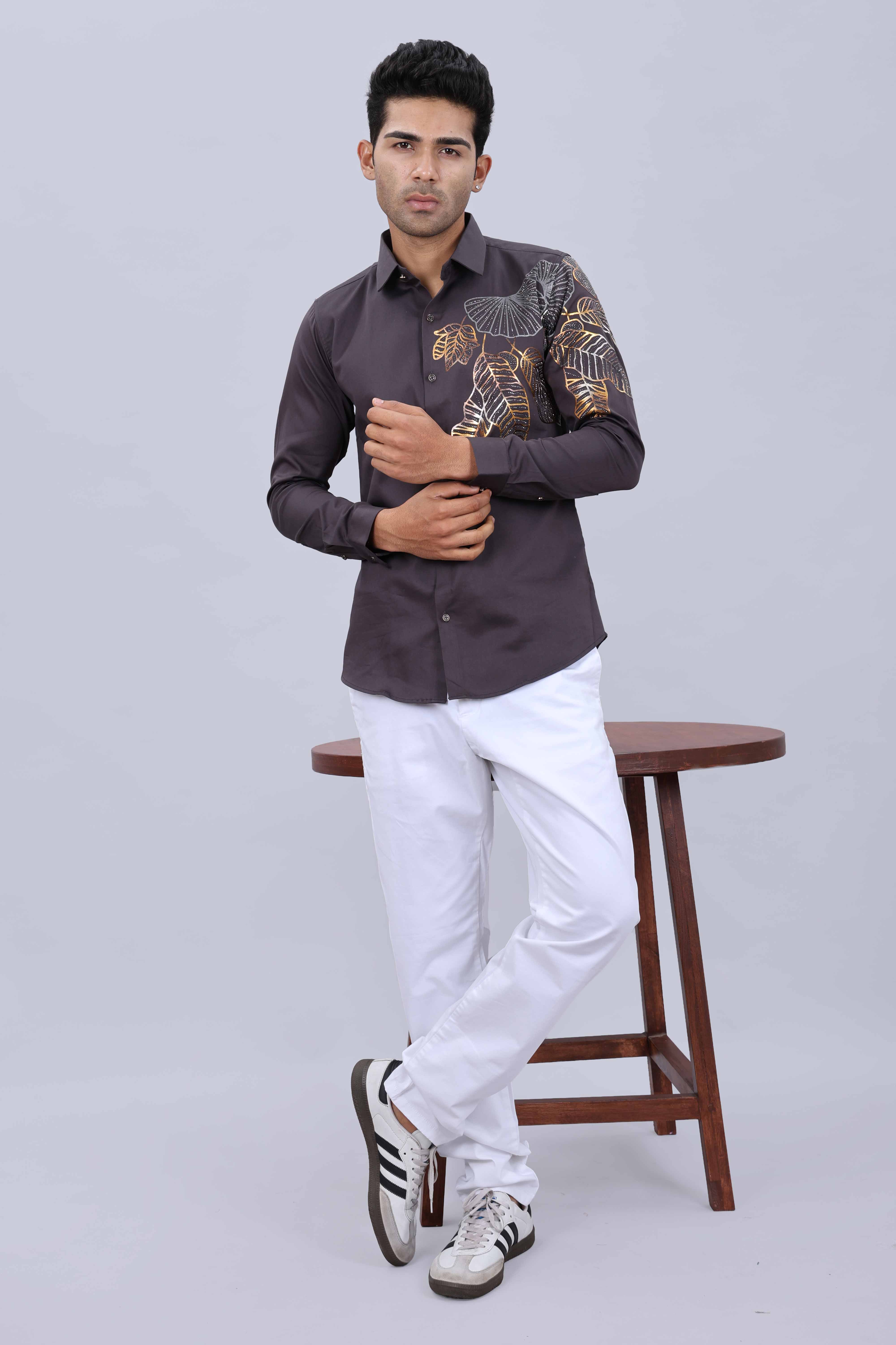 Satin weave casual shirt