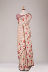 Semi Tussar Saree Floral Print