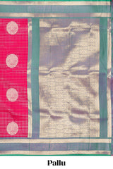 Semi soft silk checked weave saree