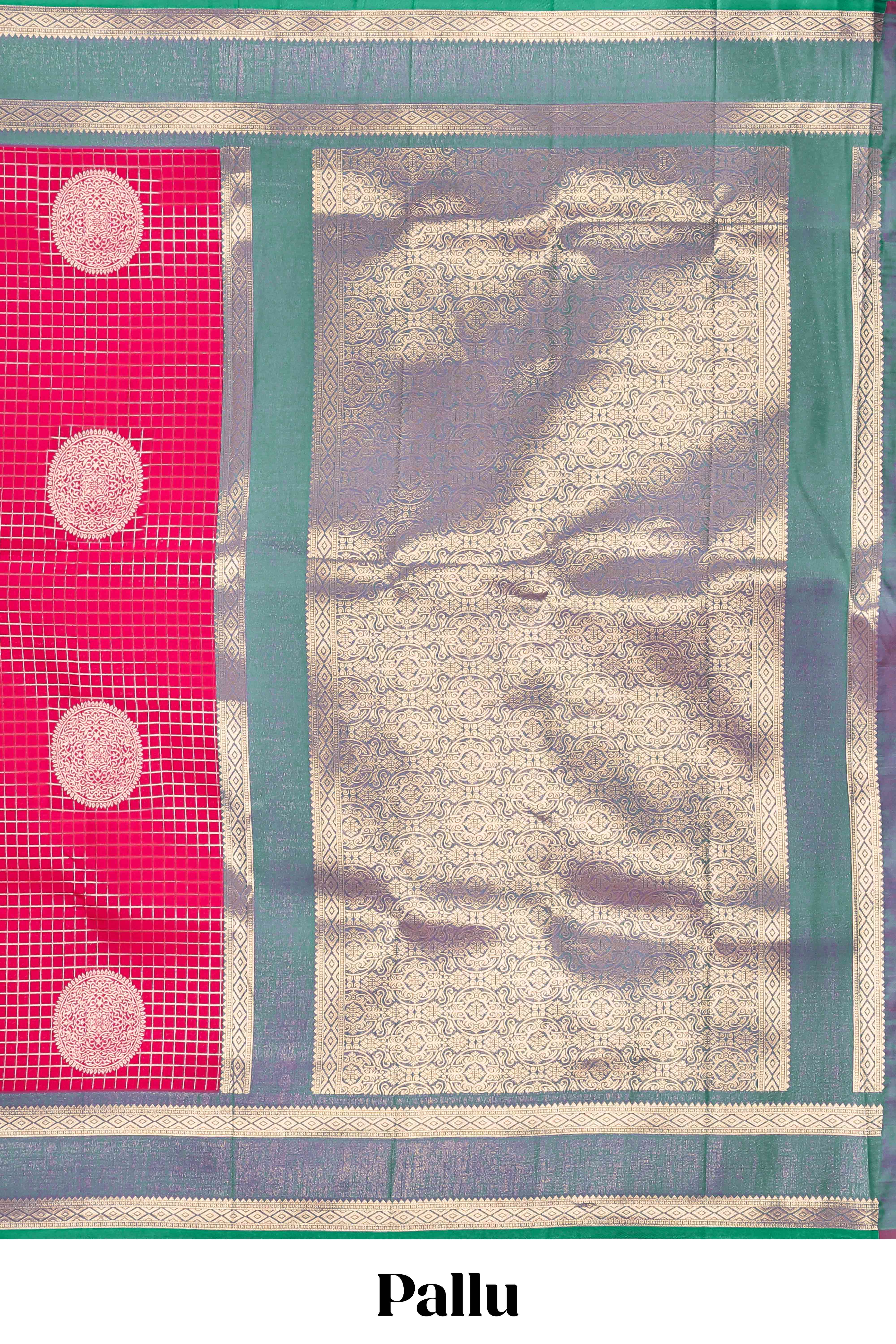 Semi soft silk checked weave saree