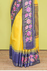 Short contrast pallu