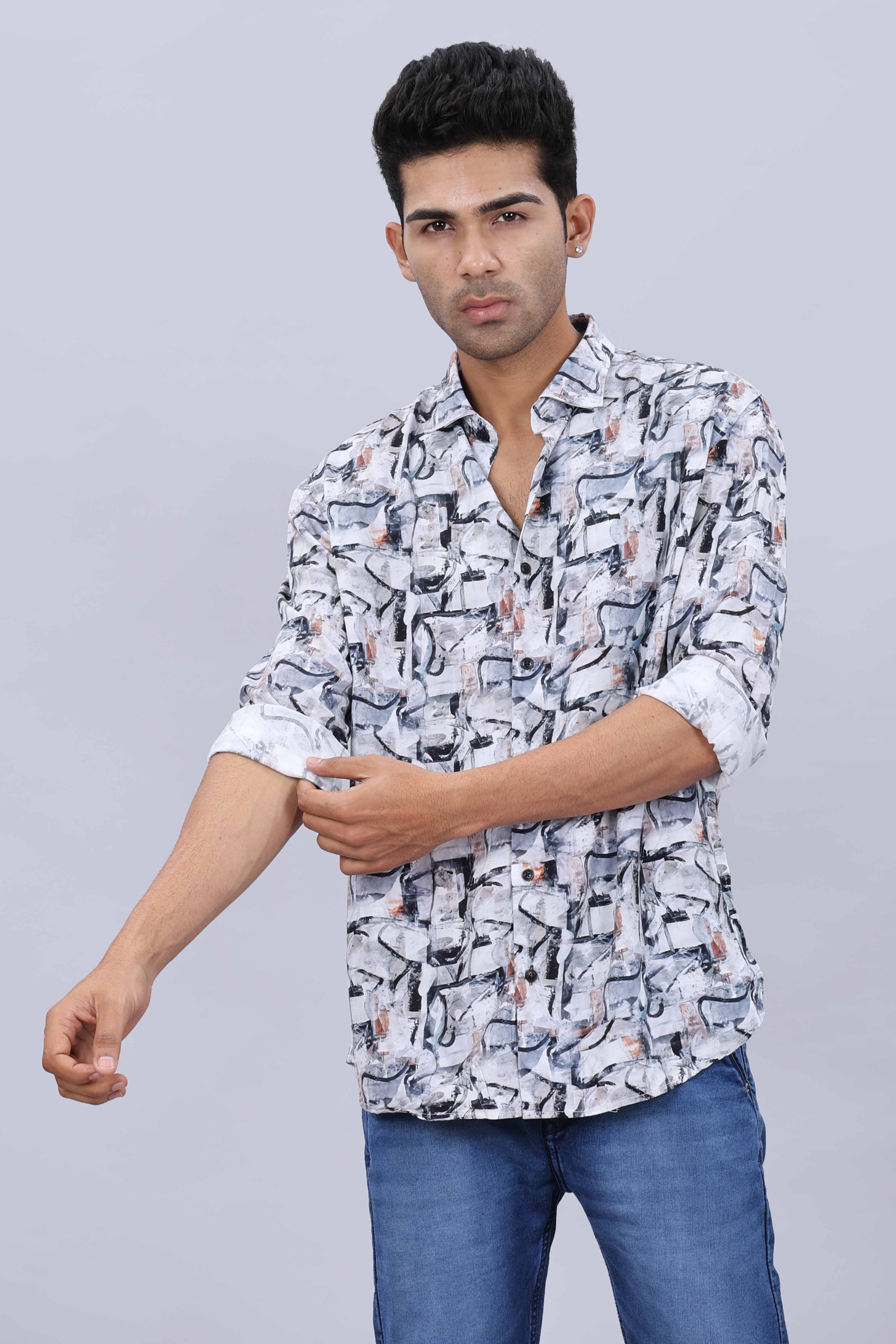 Slim fit patterned shirt