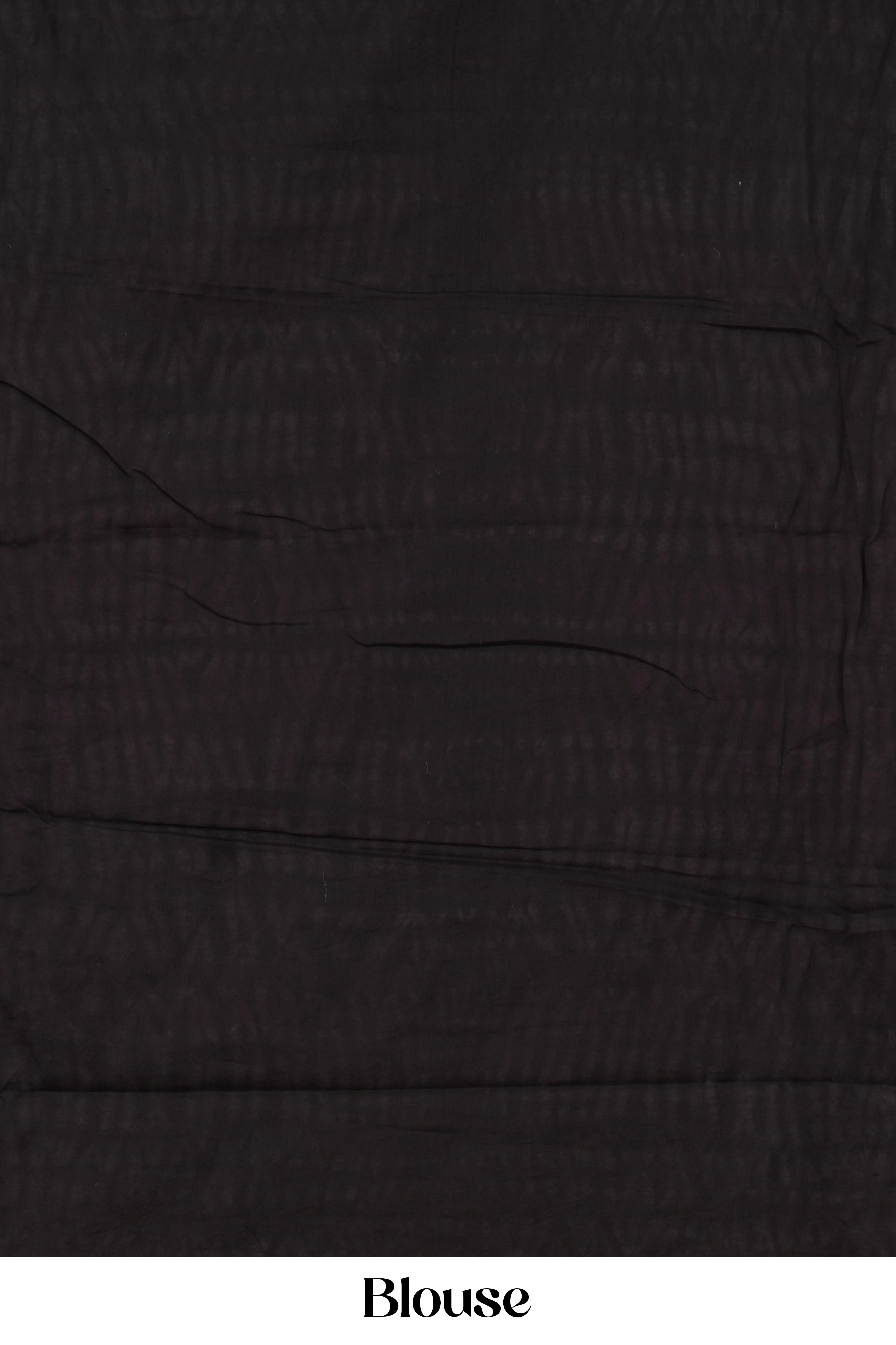 Soft breathable black cotton saree