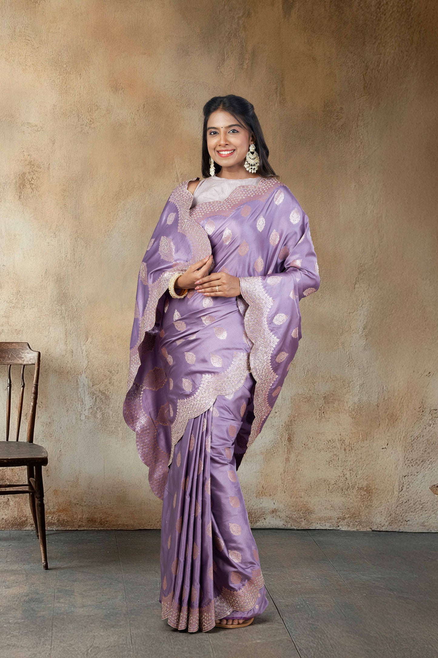 Stone embellishment saree