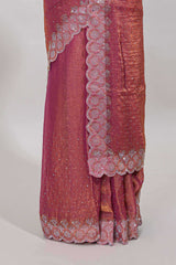 Stonework peach saree