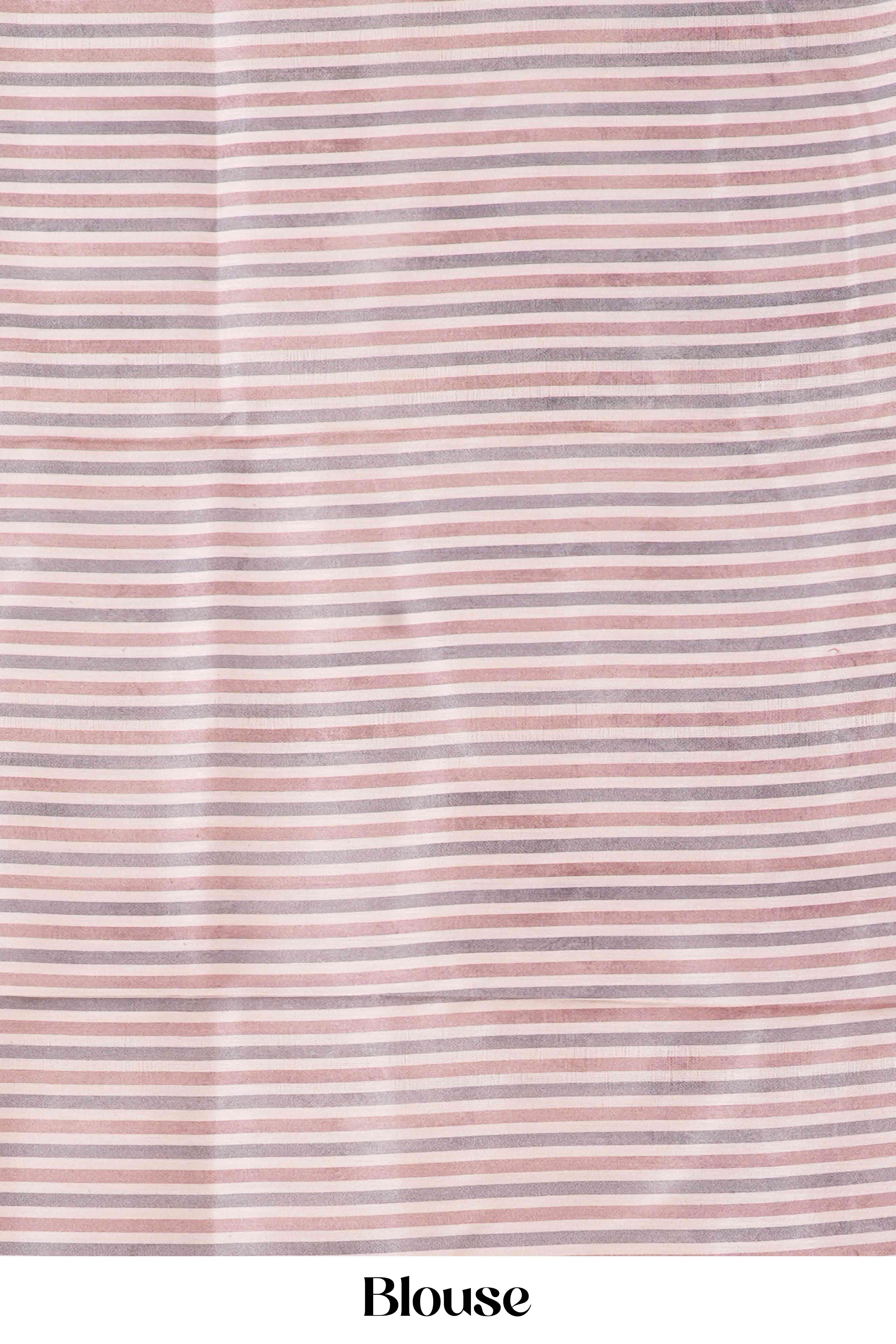 Striped blouse fabric with pink