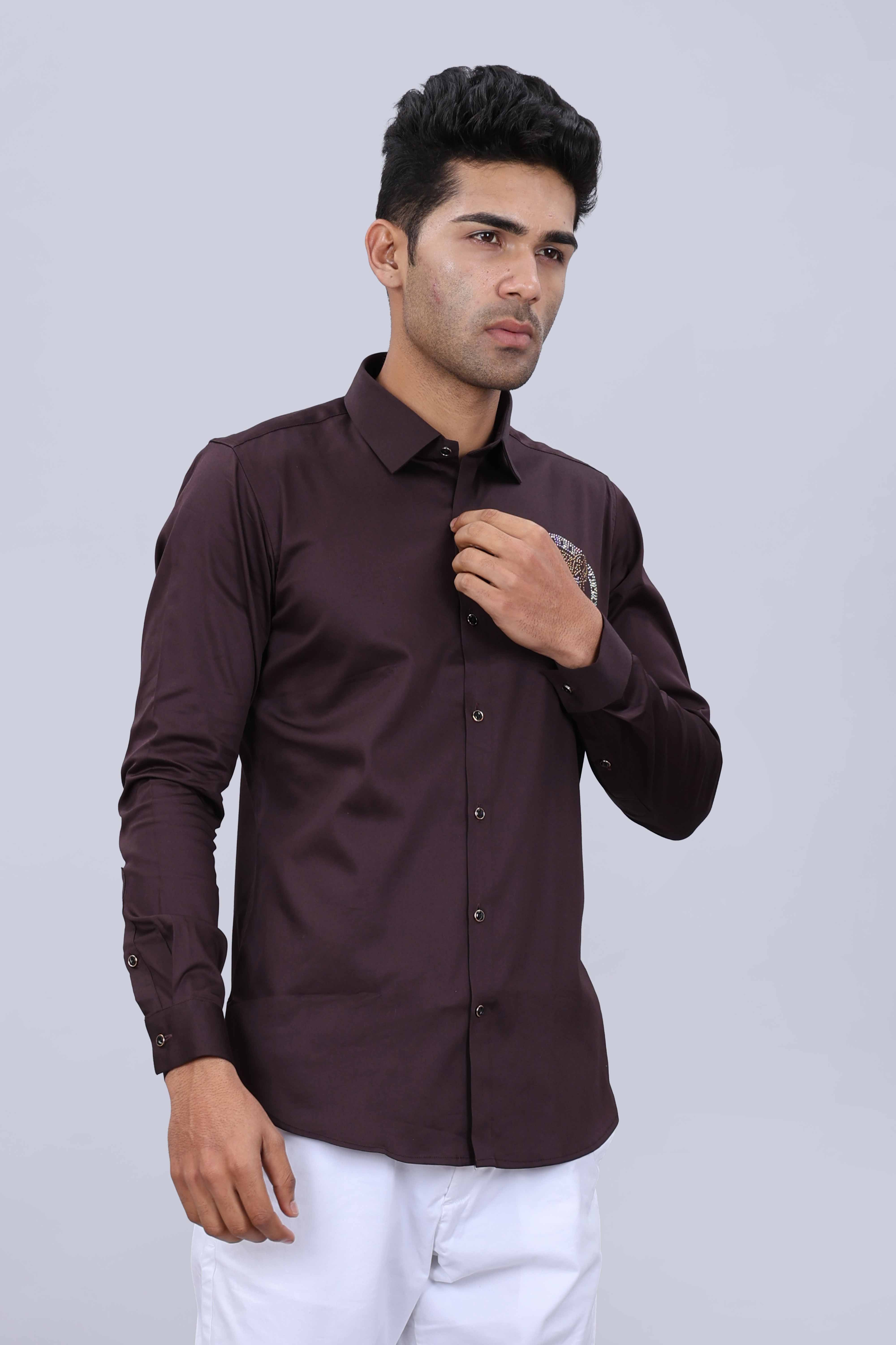 Stylish slim satin shirt