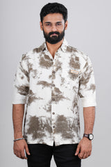 Stylish white printed shirt