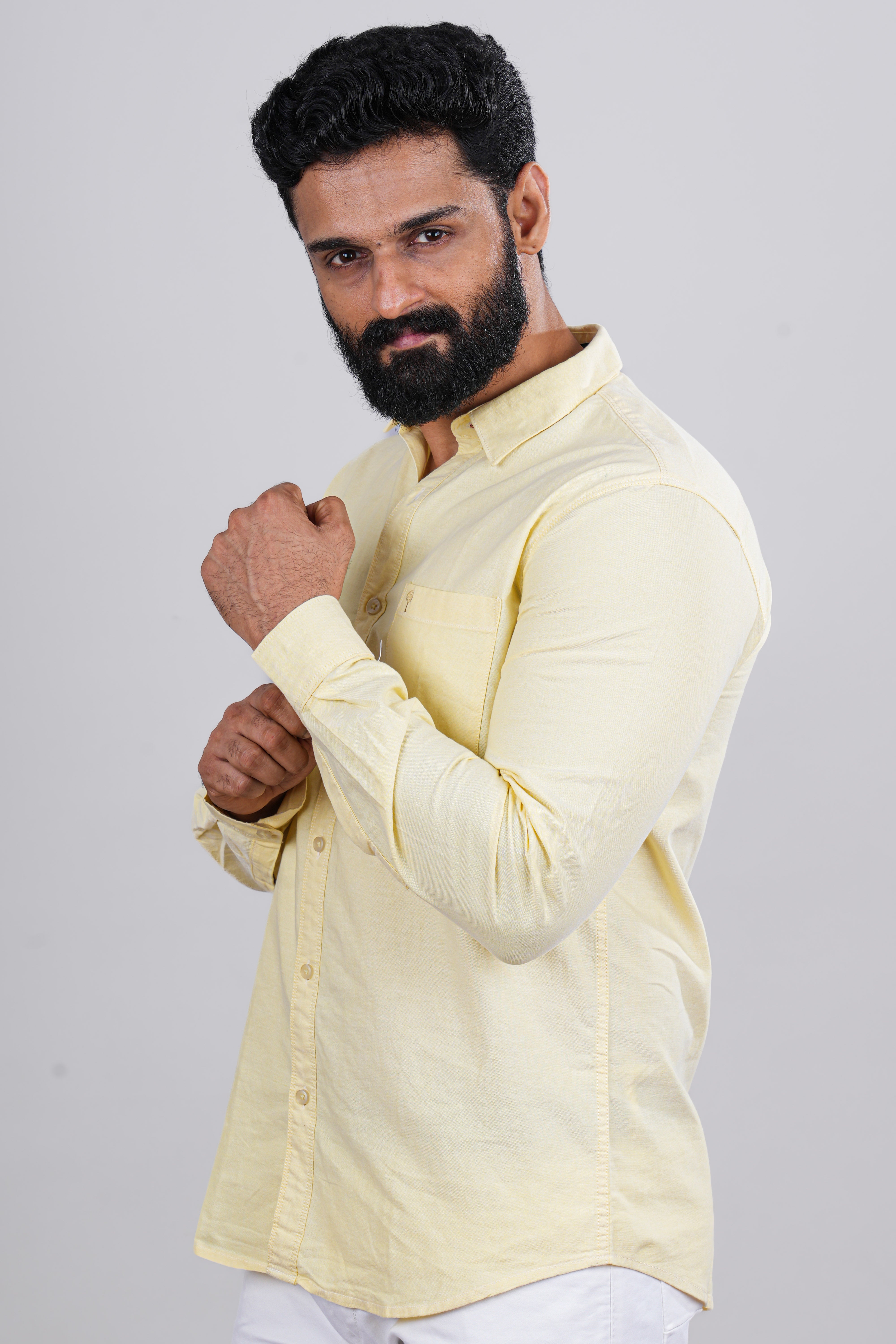 Stylish yellow mens shirt
