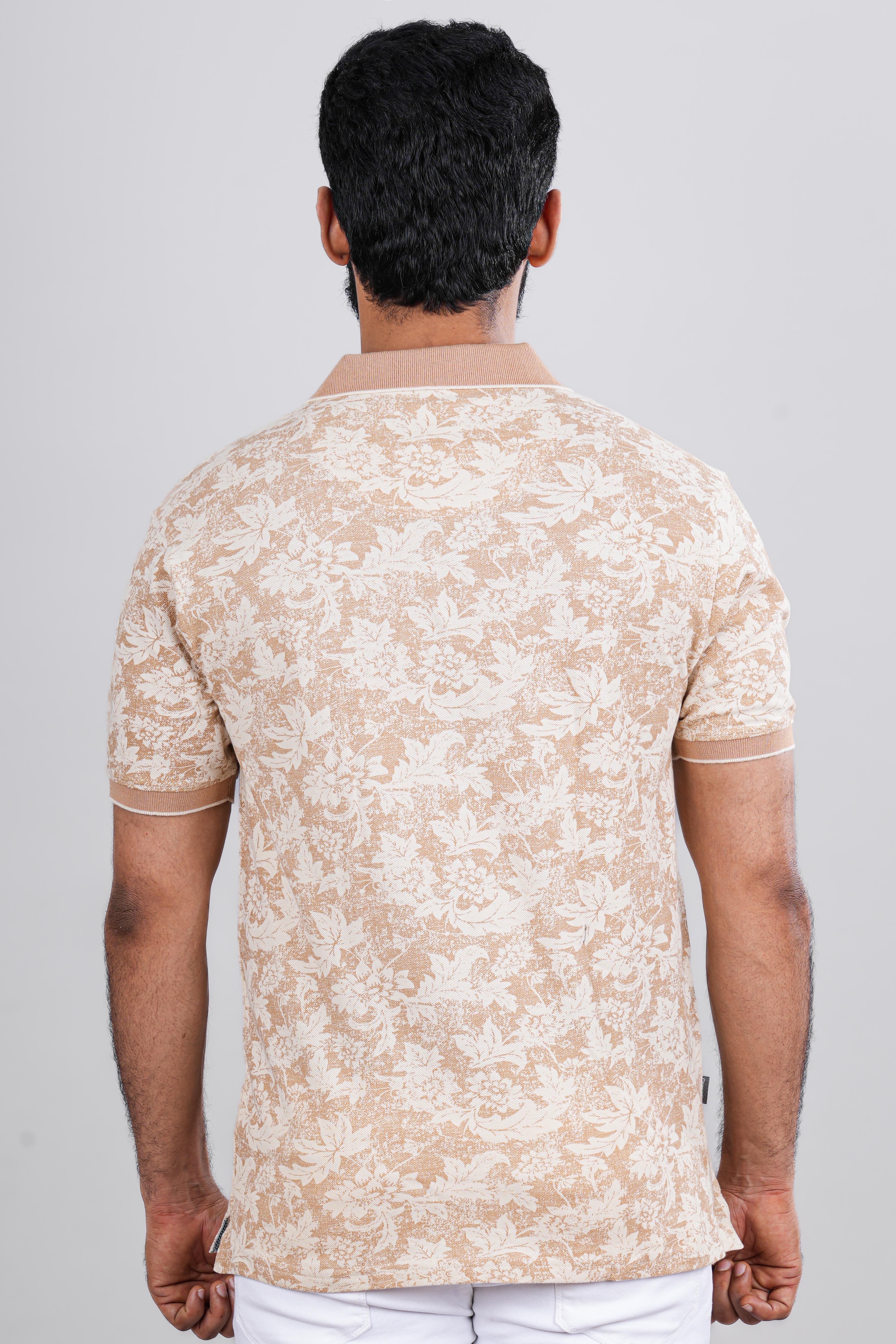 Summer floral polo shirt