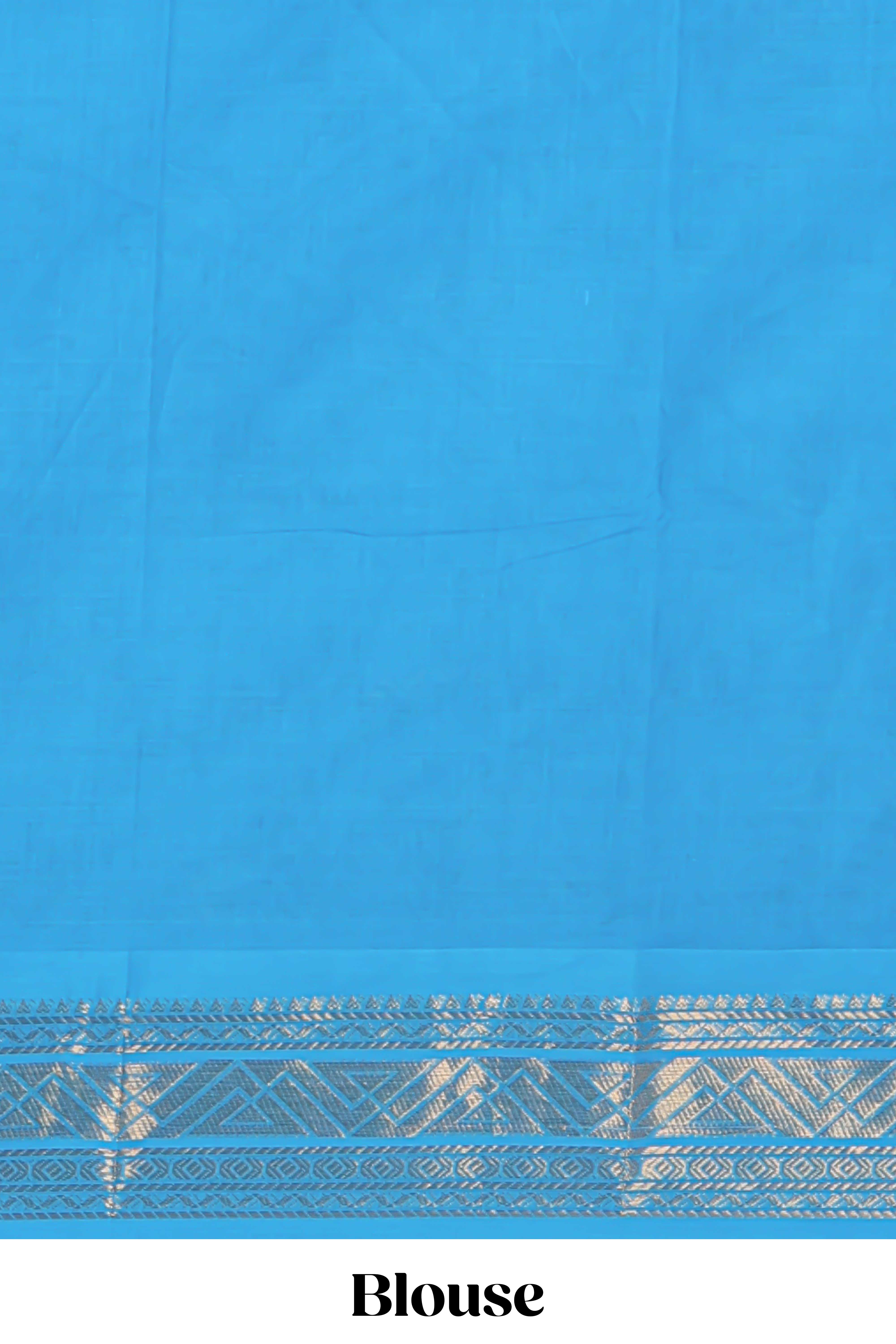 Dark blue geometric zari motifs kovai cotton saree with contrast border and zari design pallu