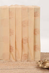 Borderless sandal floral zari butta semisilk cotton saree with contrast zari pallu and blouse