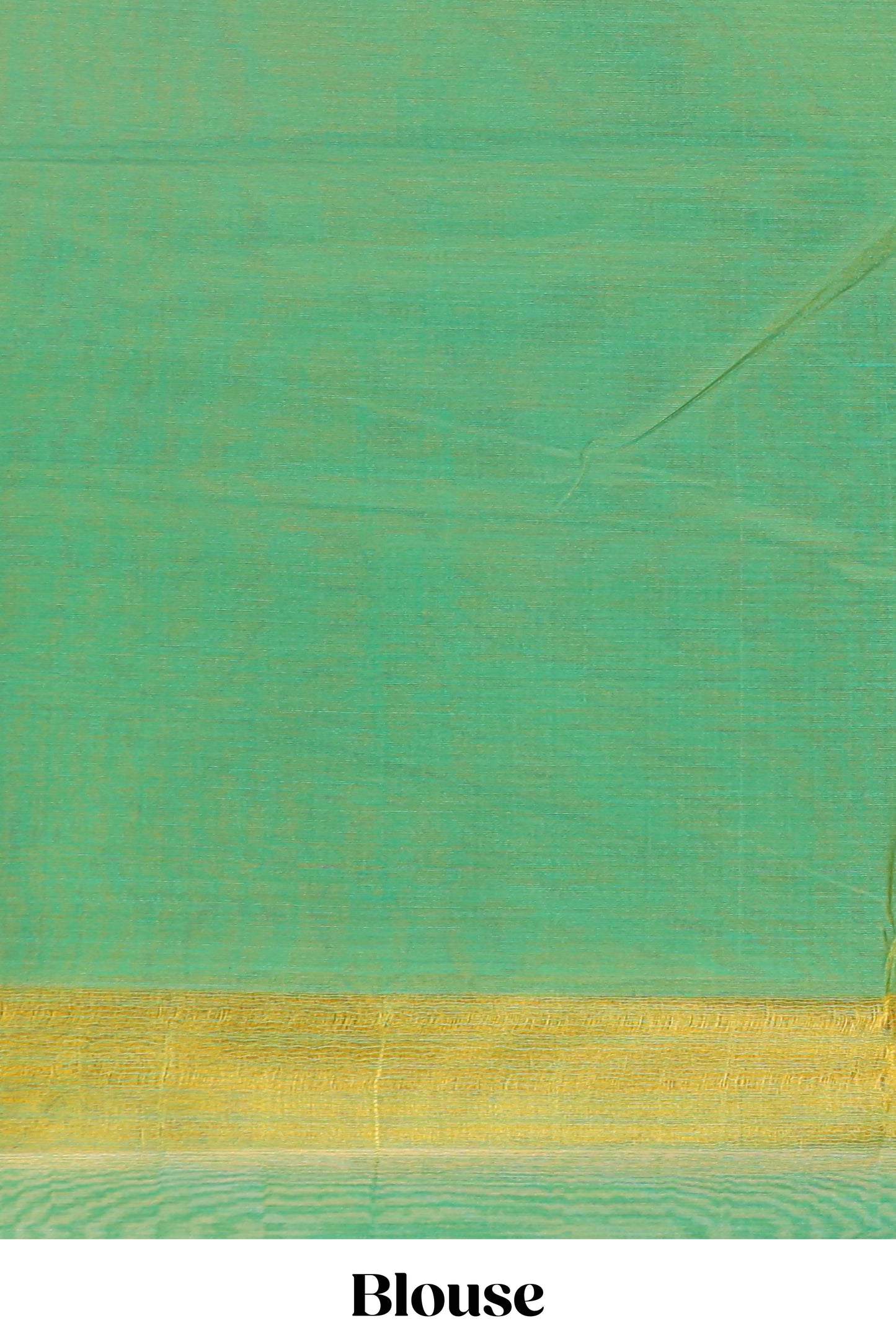 Peacock green leaf zari motifs semisilk cotton saree with contrast zari pallu and blouse