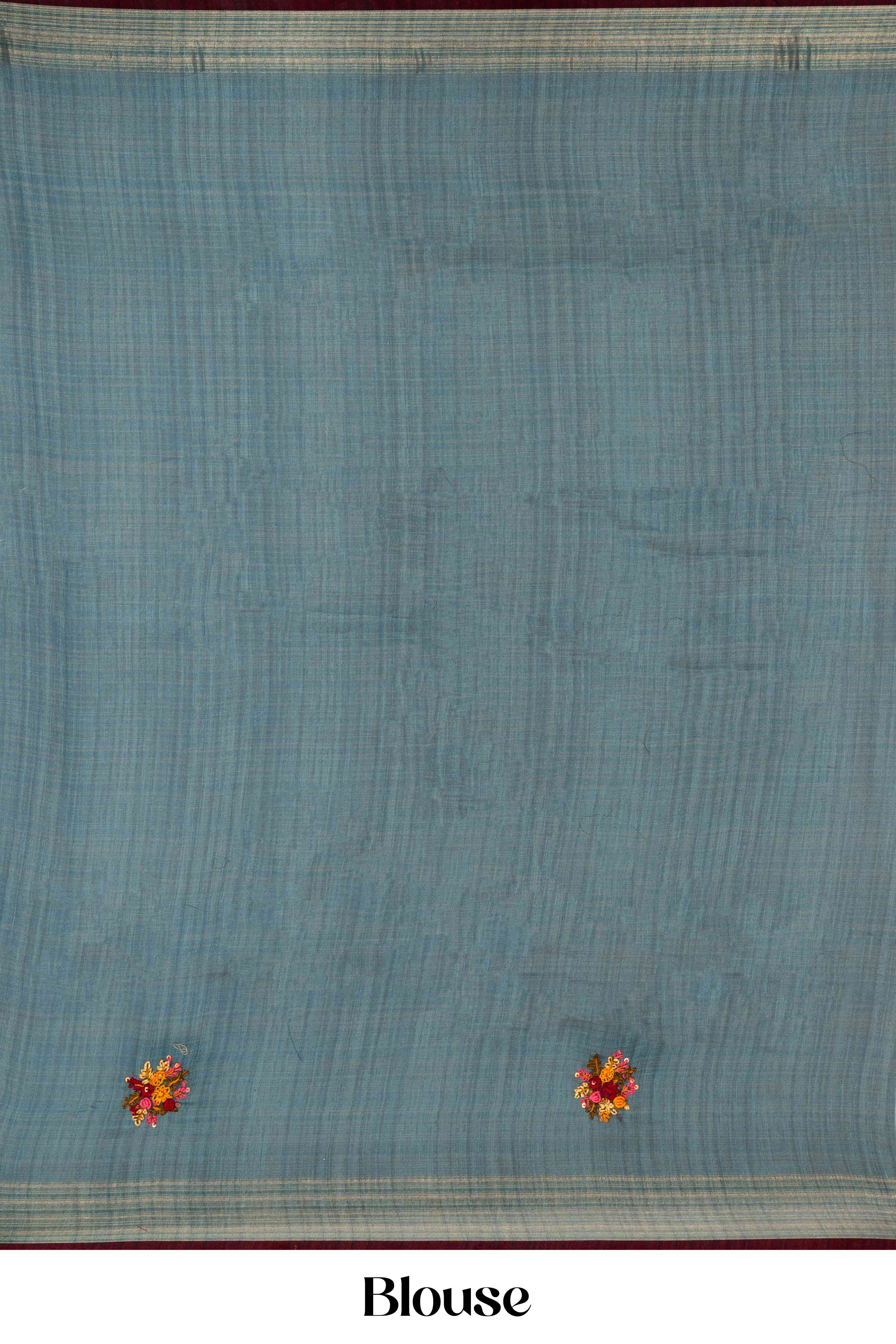 Traditional blue linen saree
