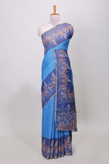 Traditional linen cotton butta saree