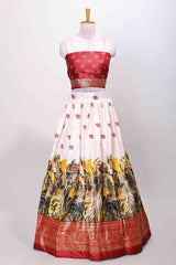 Traditional red dhavani celebration wear