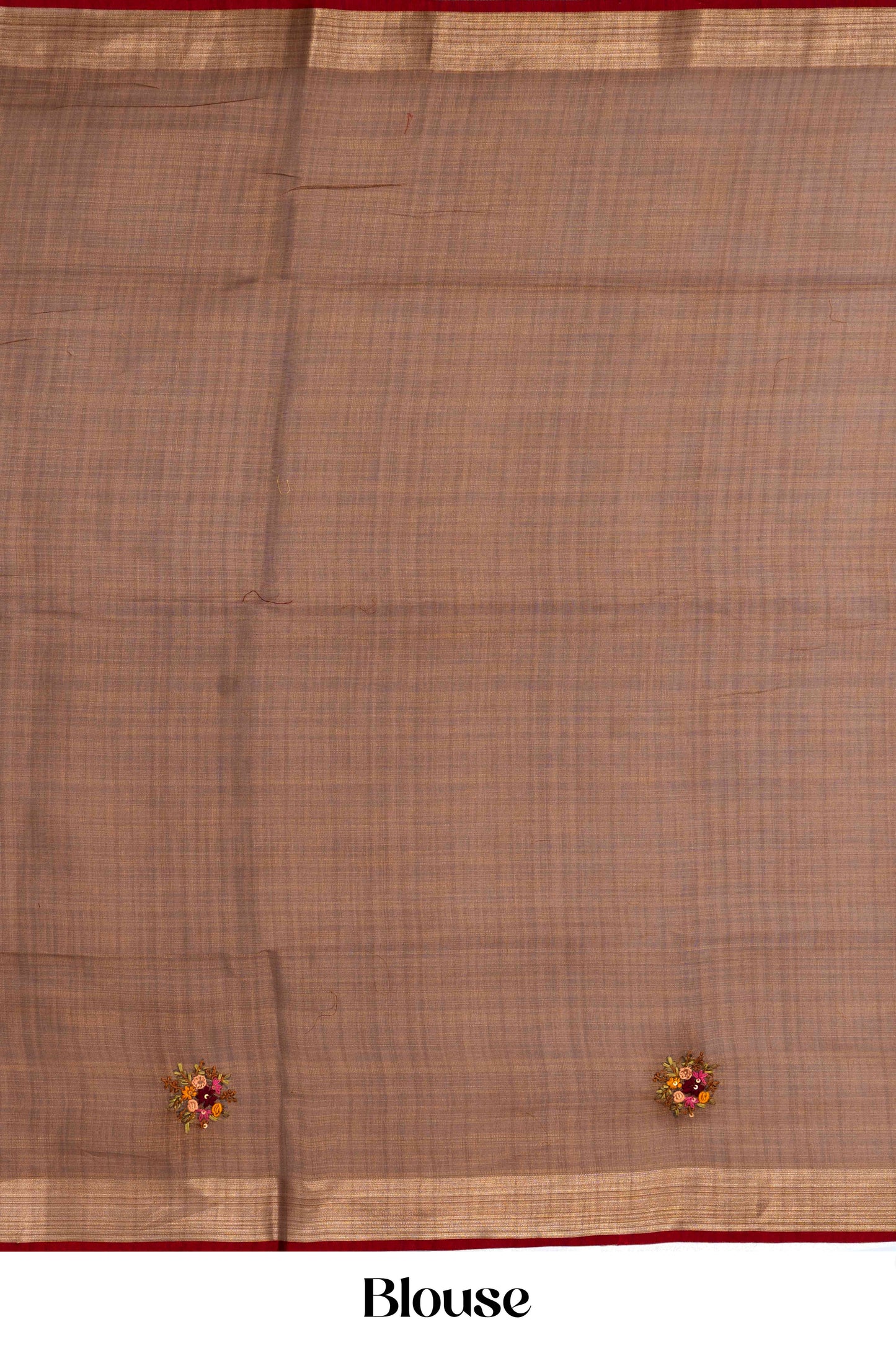 Traditional reddish orange linen saree
