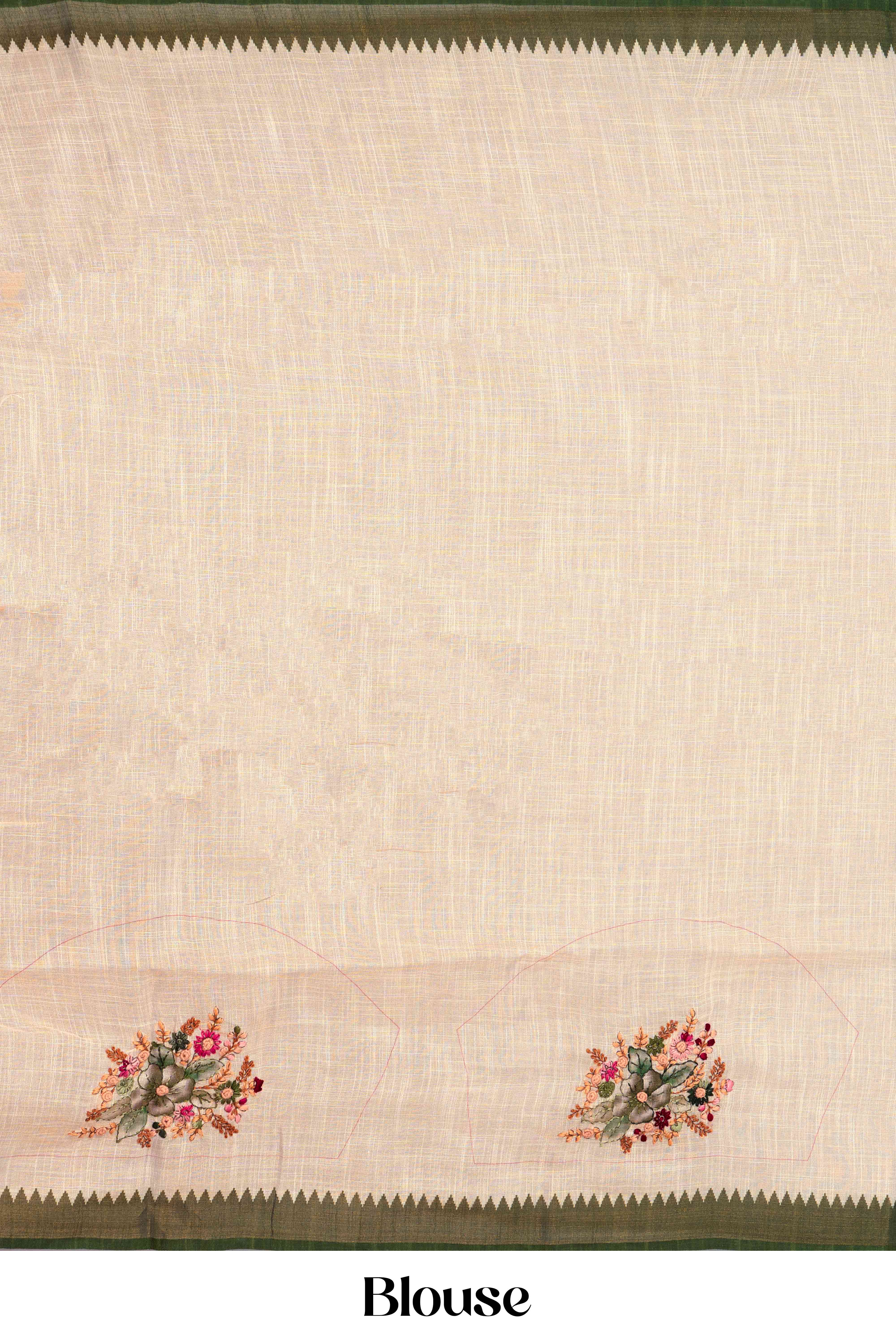 Traditional white linen saree
