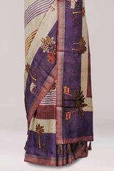 Tree printed design saree