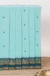 Turquoise Green butta chettinad cotton saree