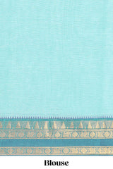 Turquoise Green casual chettinad cotton saree
