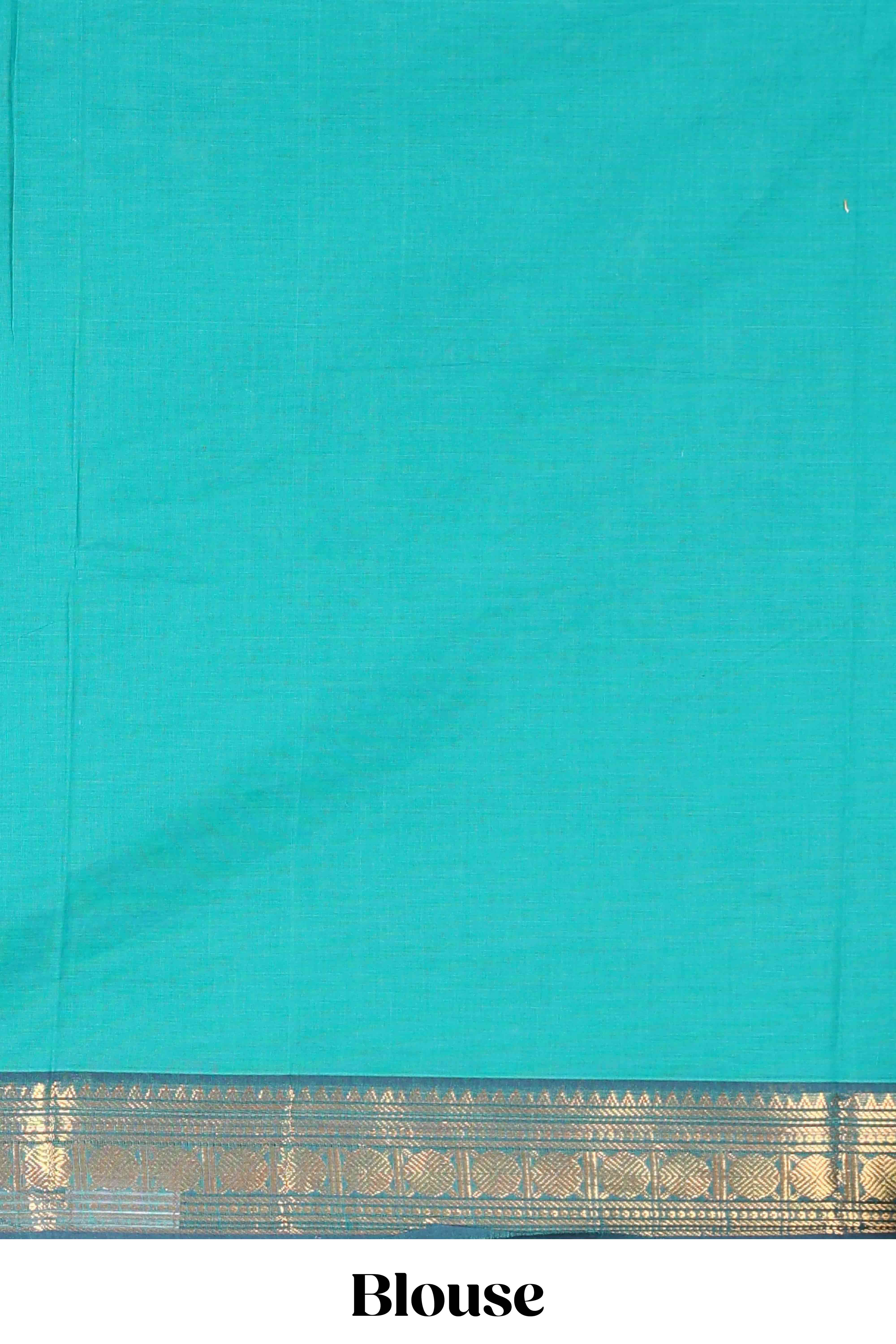 Turquoise Green casual kanchi cotton saree