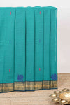 Turquoise Green floral butta kanchi cotton saree