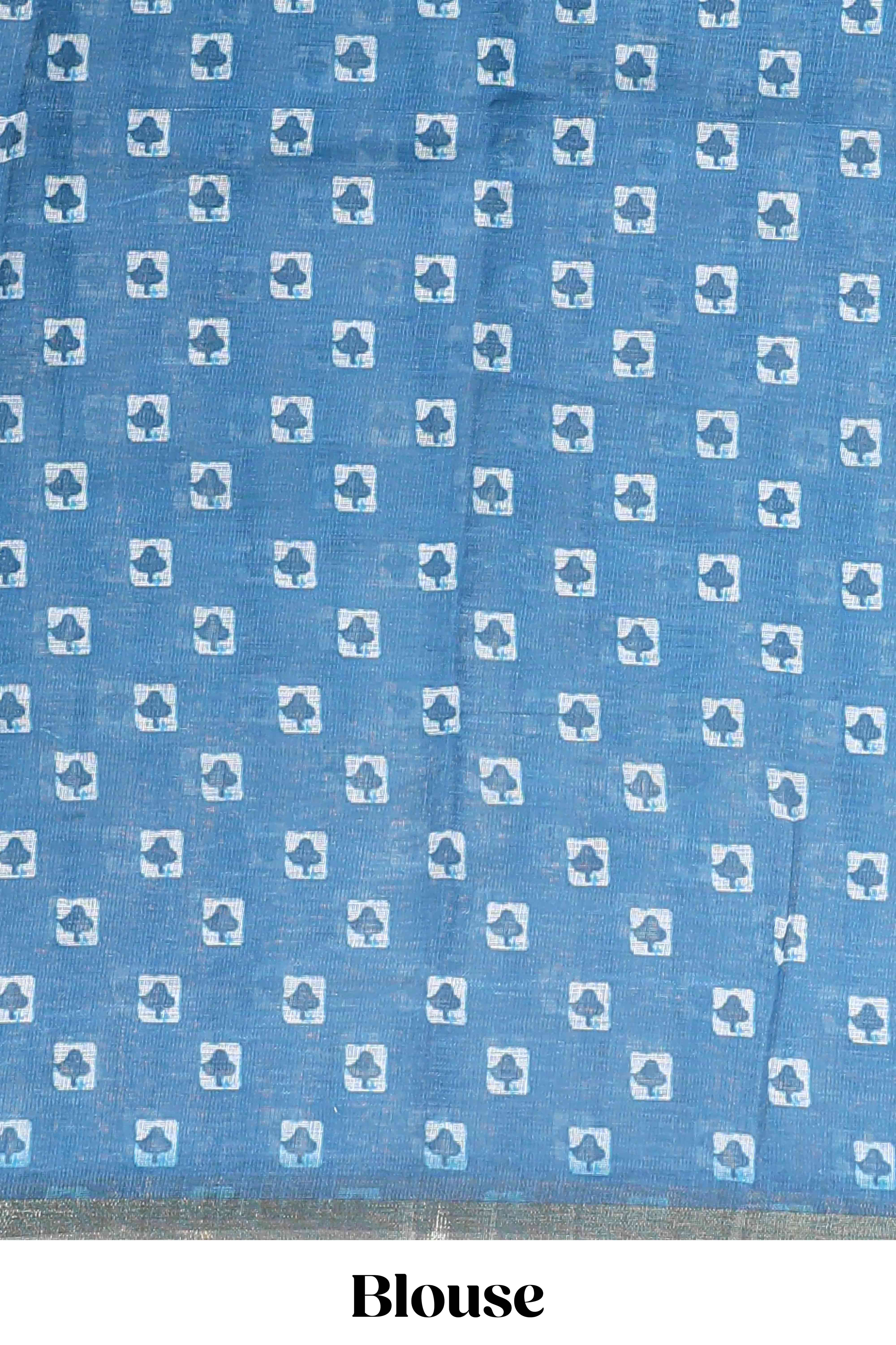 Turquoise blue casual linen sarees