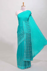 Turquoise blue stone saree