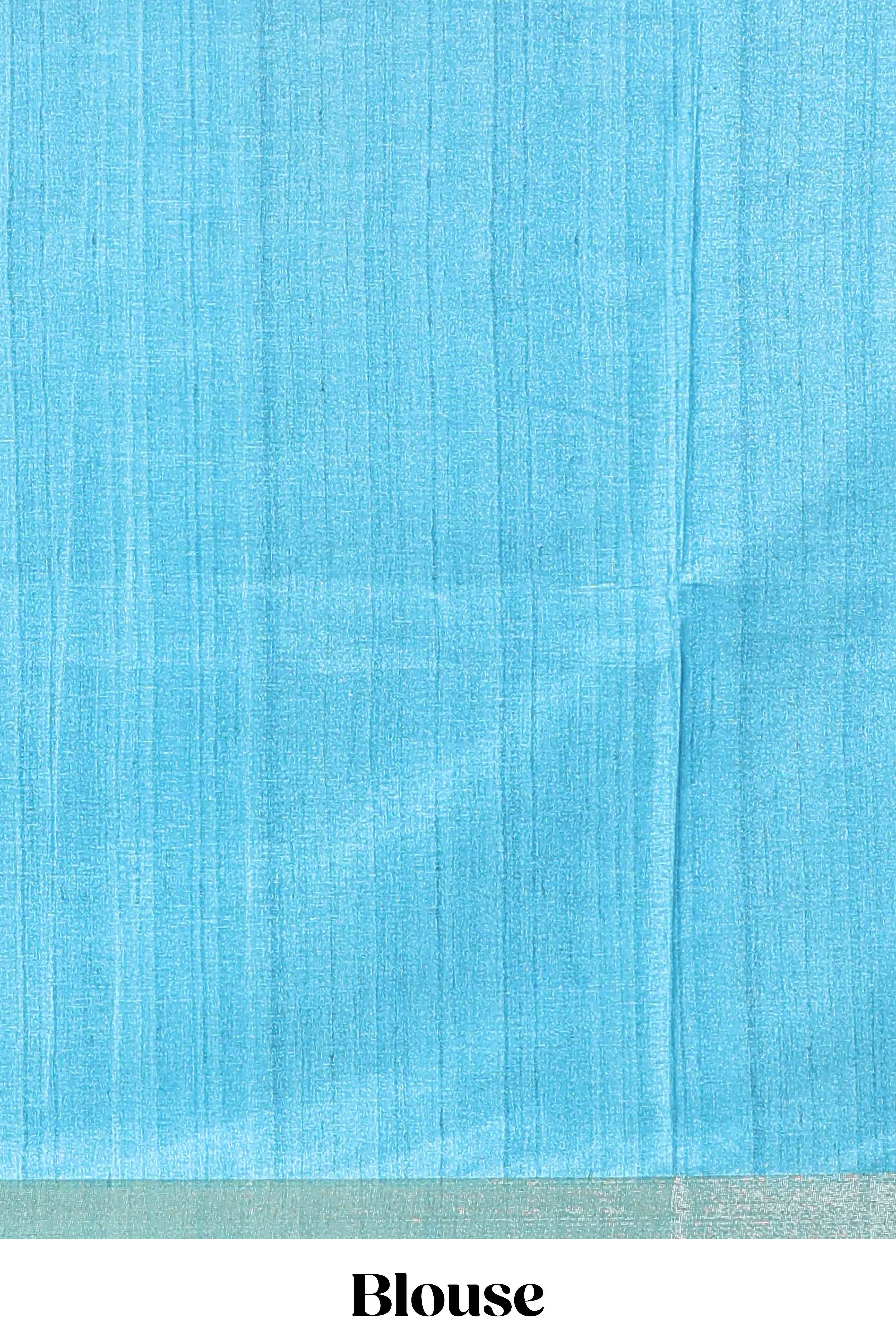Turquoise dola silk festive saree