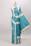 Turquoise green saree