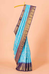 Turquoise pattu saree