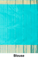 Turquoise wedding silk saree